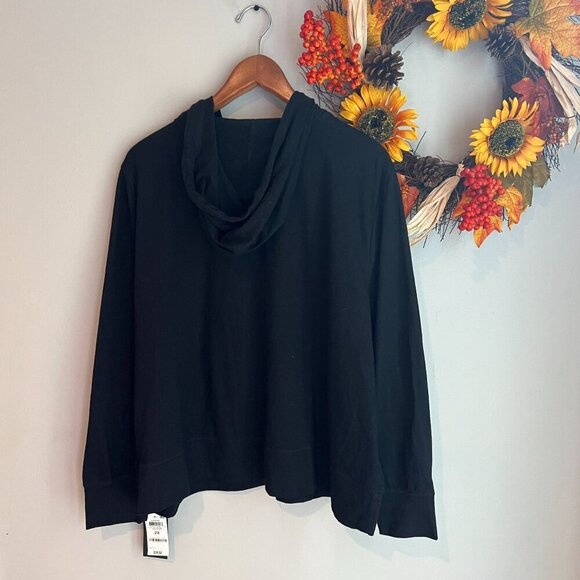 ID Ideology Women Plus 2X Full Zip Hooded Jacket Black - Picture 4 of 7